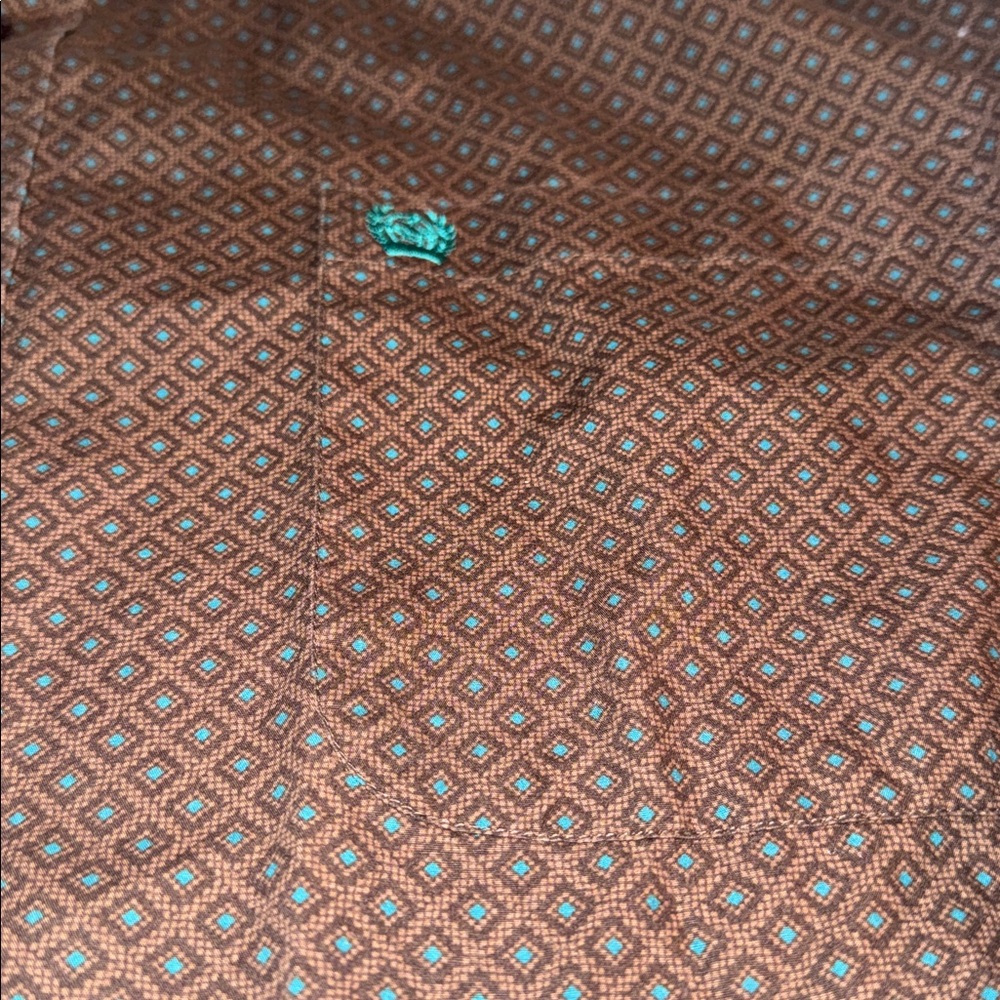 Cinch Men's Dark Brown Geometric Shirt - Picture 2 of 5